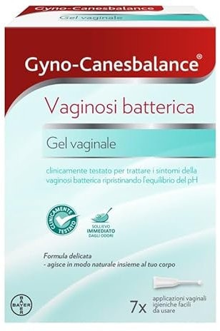 Gyno-Canesbalance Contro La Vaginosi Batterica Trattamento Gel Vaginale 7 Flaconcini Applicatori Igienici Monouso 5ml