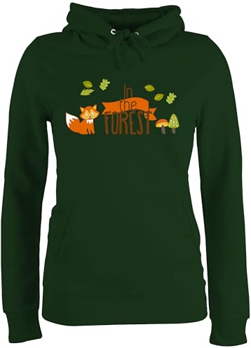 Shirtracer - Pullover Damen Hoodie Frauen - Dschungel Deko Wildnis - In the Forest Wald Fuchs