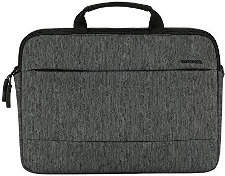 Incase City Brief Sleeve Tasche für Apple Macbook Pro 15,4 / Pro 16 - schwarz meliert [Trolly-Befestigung I Ecoya Nylon I Kunstfell-Interieur I Tragegurt I Viele Zubehör-Fächer] - CL60591