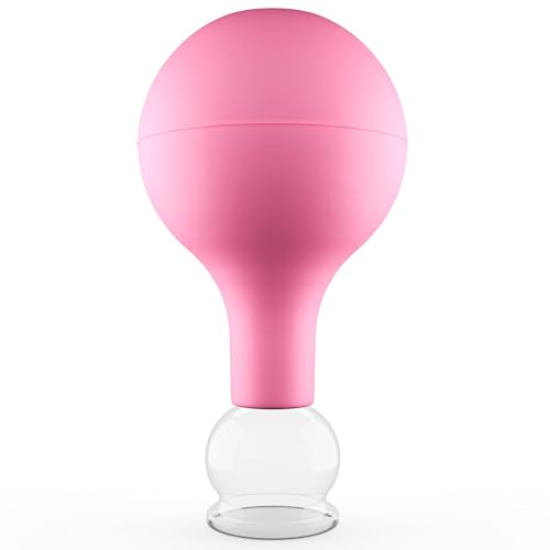 Pulox Schröpfglas Echtglas mit Saugball Pink 25 mm | Medizinisches Profi-Schröpfglas zur gezielten Anwendung, wiederverwendbar, robust und einfach zu handhaben