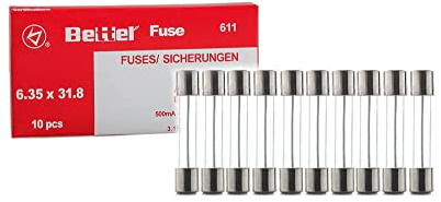 10er Päckchen Sicherungen 1A flink 6,3x32mm