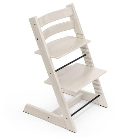 Tripp Trapp Stuhl von Stokke, Whitewash – Verstellbarer, anpassbarer Stuhl für Kleinkinder, Kinder & Erwachsene – Praktisch, bequem & ergonomisch – Klassisches Design