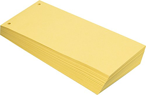 BüroLine Trennstreifen gelb 10,5x24cm, 190g/qm Karton, gelocht