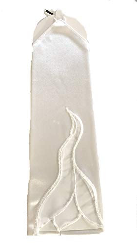 LadyMYP© Brauthandschuhe, Handschuhe für Hochzeit oder Feier, 28cm, ivory/weiß/schwarz (Weiß)
