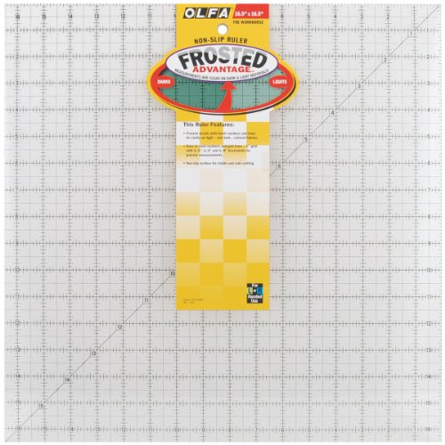 OLFA Frosted Advantage Non-Slip Ruler ''The Workhorse''-16-1/2''X16-1/2''