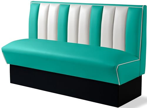 Bel Air Bank Dinerbank Eckbank Sitzbank Einrichtung Gastronomie Dinermöbel Lounge Jahre Design (Türkis/White)