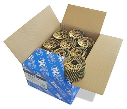Tacwise 1021 Clous en Rouleau à Tête Plate de Type 3,1 / 90 mm, Pointe en Diamant, Tige Annelée, Acier Sans Protection, Inclinés à 16°, Reliés en Fil, Lot de 4000