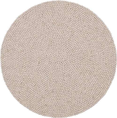 myfelt Filzkugelteppich Béla - Ø 120 cm, ideal für Schlaf-, Wohn-, Kinderzimmer, Flur & Bad