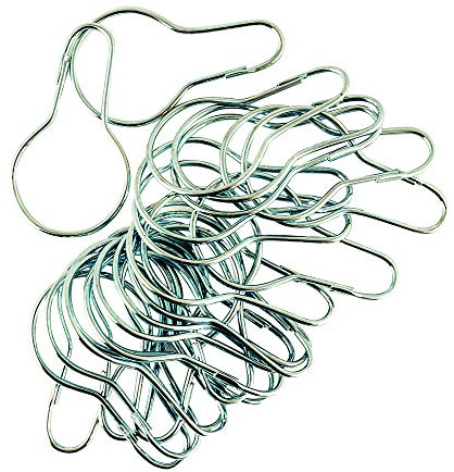 EZ-FLO 15105 Bathroom Shower Curtain Rings, Pack of 24, Nickel-Plated Steel