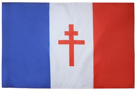 AZ FLAG Flagge Frankreich freier 1940-1944 150x90 cm Hohlsaum | Für innen und außen Französische alt dekorative Flagge France libre 1940-1944 doppelte Nähte und verstärkte Kanten