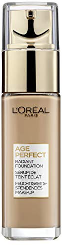 L'Oréal Paris Make-Up for Mature Skin, Liquid Foundation with SPF 17, For a Radiant Complexion, Moisturising, Age Perfect Make-Up, No. 250 Beige Chaud, 1 x 30 ml