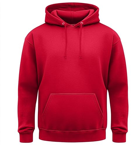 LARGE RED classic plain pullover hoodie unsex and these are ideal for mens and ladies hooded sweatshirt