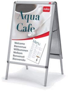 Nobo Plakatständer Poster 1242x705x755mm Aluminiumrahmen PVC-Schutzfolie wetterfest