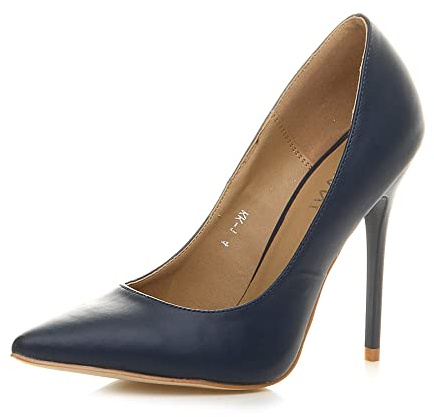 AJVANI Womens Ladies high Heel Pointed Contrast Court smart Party Work Shoes Pumps Size