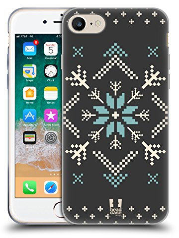 Head Case Designs Charbon De Bois Fair Isle Winter Prints Coque en Gel [Protection de Qualité Militaire] Compatible avec Apple iPhone 7/8 / SE 2020 & 2022 Et Compatible avec MagSafe