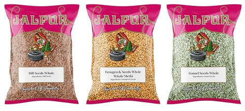 Jalpur Millers Spice Combo Pack - Dill Seeds 500g - Fenugreek Seeds 500g - Fennel Seeds 500g (3 Pack)