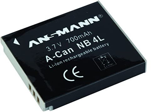 ANSMANN 5022263 A-Can NB 4 L Li-Ion Digicam Ersatzakku 3,7V/700mAh für Canon Foto Digitalkamera