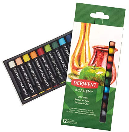 Derwent Academy Oljepastellkritor, 12-Pack, Blandade Färger, 2301952
