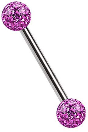 Titan Piercing Stab in 1,6 mm Stärke, wählbar von 12-20 mm Länge mit Zwei Epoxy Kugeln in vielen Farben