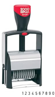 Cosco® 2000 Plus® Self-Inking Numbering Stamp, 10-Number Bands, 3/16 x 1 5/8, Black Ink