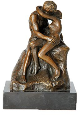 Toperkin The Kiss Bronze Statues Sculptures Home Decor Rodin Metal Figurines TPE-186
