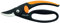 Fiskars Sécateur à lames franches, Diamètre de coupe: 2 cm, Lames en Acier avec revêtement antiadhésif, Longueur: 20 cm, Noir/Orange, Elegance, P44, 1001534