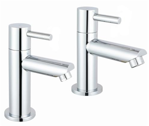 iBathUK | Pair of Hot and Cold Basin Sink Mixer Taps Chrome Bathroom Faucets TB3011