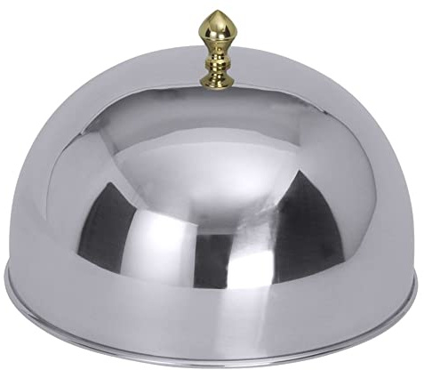 Contacto Edelstahl Speiseglocke 24 cm der Goldserie BARONESS, mit vergoldetem Griffknopf