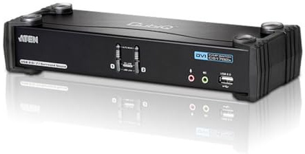 Aten CubiQ CS1782A 2-fach KVM Umschalter (Dual-DVI, 7.1 Audio, 120 Hz 3D, USB)