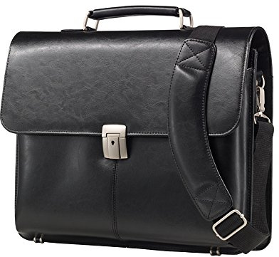 Alassio 47011 - Aktentasche FAENZA, aus echtem Leder, ca. 41 x 32,5 x 12 cm, schwarz