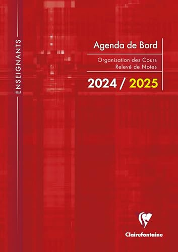 Clairefontaine 3099C – Agenda de borde 2024/2025 – A4 (21 x 29,7 cm) – 116 páginas preimpresas (organización de cursos, planning, transcripción de notas) + protector de cuaderno – color aleatorio