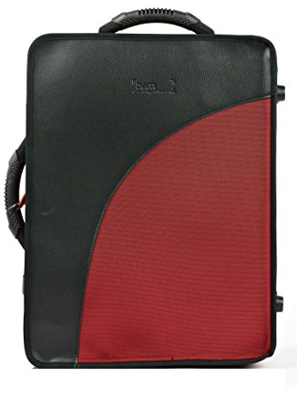 BAM TREKKING 2 BBA CLARINETS CASE Klarinetten Koffer für Böhm Klarinettensatz, Rot, Cordura, Gig Bag mit Rucksack, Fächer für Zubehör, Reißverschlüsse