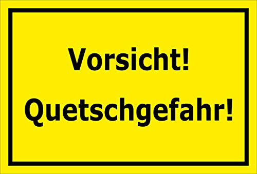 Melis-Folienwerkstatt Schild Vorsicht - Quetschgefahr – 15x10 cm – Aufkleber – mehrere Größen/Materialien