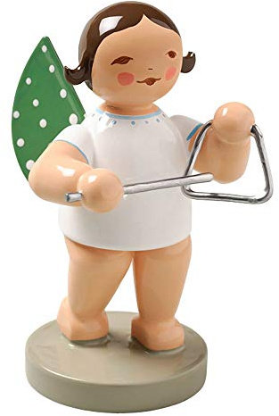 Wendt & Kuhn Brunette Handbemalte Grunhainichen Engel Dreieck Figur