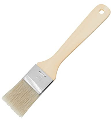 FM Professional 21518 Pinceau de pâtisserie, pinceau de cuisine, pinceau bois, Bois, Poils de porc, Beige, 21,5 x 4 x 0,5 cm