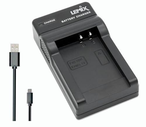 Lemix (ENEL12) Ultradünnes USB Ladegerät kompatibel mit die Nikon EN-EL12 Batterie zu der aufgelisteten Nikon Coolpix Modelle