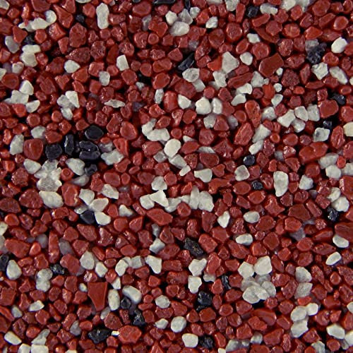 Terralith Buntsteinputz 15kg in rot-schwarz-weiß, Sockelputz für Innen und Außen mit Reinacrylat Bindemittel aus Naturstein, 1-2mm Körnung (BSP07)
