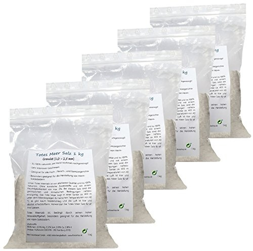 5 x Totes Meersalz Granulat 1000 g aus Jordanien (Speisesalz/Badesalz)