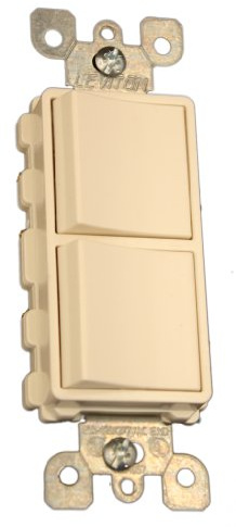 Leviton 15 Amp, 120/277 Volt, Decora Single-Pole / 3-Way AC Combination Switch, Commercial Grade, Grounding, 5641-T, Light Almond