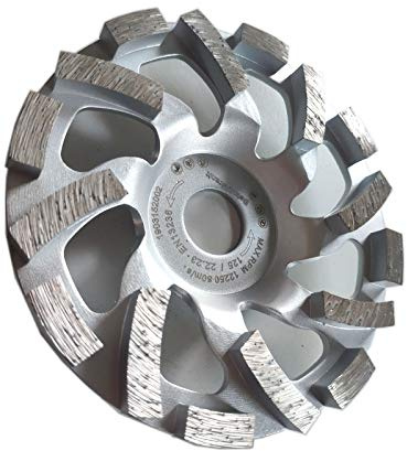 Diamantschleifteller Schleifscheiben Ø 115-230 mm 22.23mm Loch Schleiftopf mit Doppel Zahn (Kreuz Doppel Zahn 125 mm)