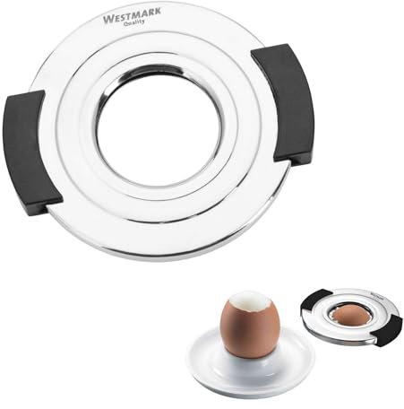 Westmark Apri-uova, Dimensioni: 9,1 x 8,1 x 1,1 cm, Plastica/Acciaio inox, Argento/Nero, 10892280