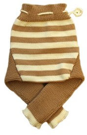 100% Merinowolle Baby Wollwindelhose Überhosen Hose gestrickt gestreift Schafswolle Brown+White M