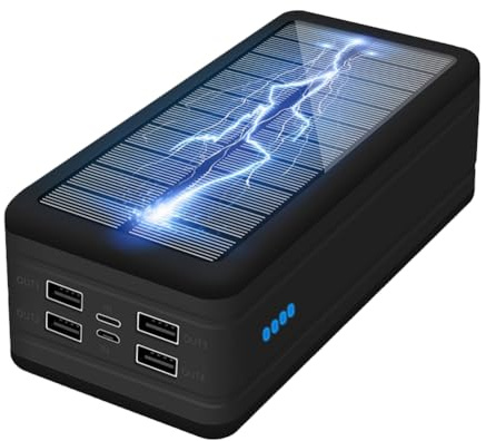 UDSKNV[KSL Caricabatterie Solare 10000 mAh Wireless Charging Grande capacità Cellulare Esterno Mobile Power Bank