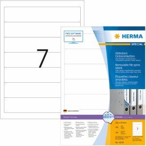 HERMA Ordneretiketten weiß Movables/ablösbar 192x38mm Special A4 VE=700