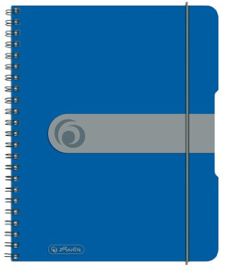 Herlitz 11293750 spiralblock A5 to go, 2-pack, träfritt papper, 80 ark, blå