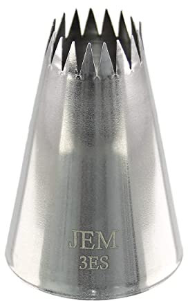 JEM - Bocchetta Decorativa Stella a Denti Fini in Acciaio Inox per Sac à Poche, Grande, n. 3ES