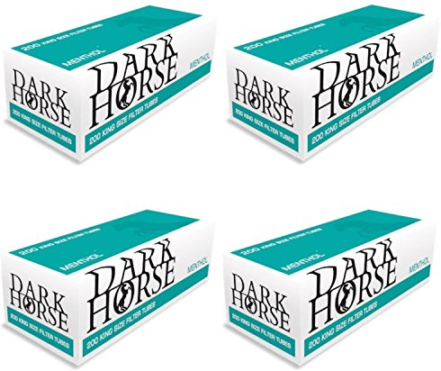 30 x 200 MENTHOL Zigarettenhülsen Mentholhülsen Filterhülsen DARK HORSE TIP (6000 Stück) Aroma versiegelt in Folie für frischen Rauchgenuss