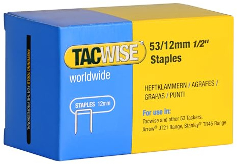 Tacwise 0450 Typ 53/12 mm Galvaniserad Fintrådsklammer, Förpackning med 5000