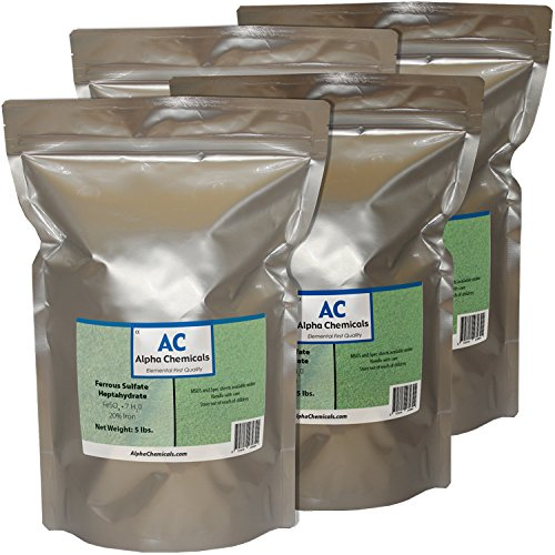 Ferrous Sulfate Heptahydrate - FeSO4*7H2O - 20% Iron - Very Soluble - 20 Pounds