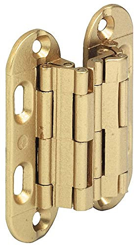 Gedotec Möbelscharnier Aufschraubscharnier Türscharnier SEPA 180° für Möbel & Schränke | Türband für unsichtbaren - verdeckten Anschlag | 52 x 18 mm | Messing matt | 1 Stück Messing-Scharnier